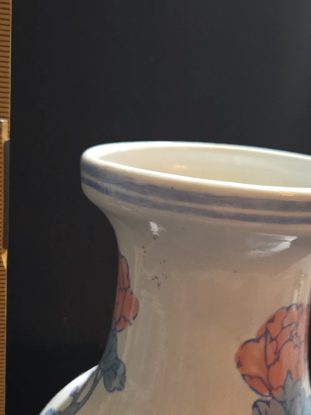 Porcelain Floral Vase in Pink and Blue - Decorative Home Accent